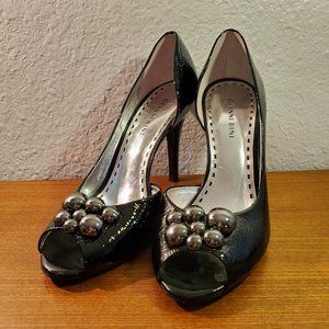 Gianni Bini Black Patent D'orsay Peep Toe Heels